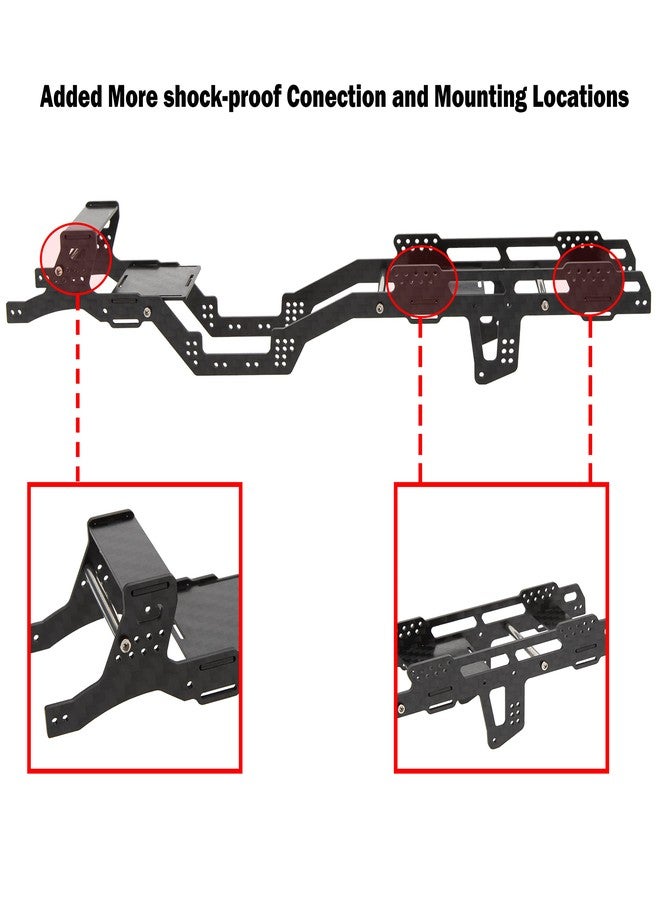 MEUS RACING SCX24 LCG Chassis Carbon Fiber Frame for Axial SCX24 6×6 RC Crawler Upgrades Parts Black - Image 3
